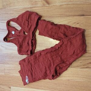 Booty By Brabants reddish orange set leggings sports bra